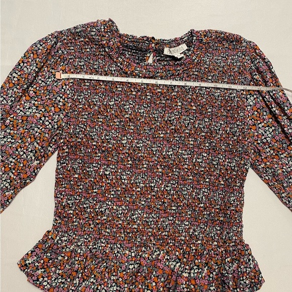 Patrons of Peace Floral Smock Peplum Long Sleeve Crop Top size M - Picture 2 of 12